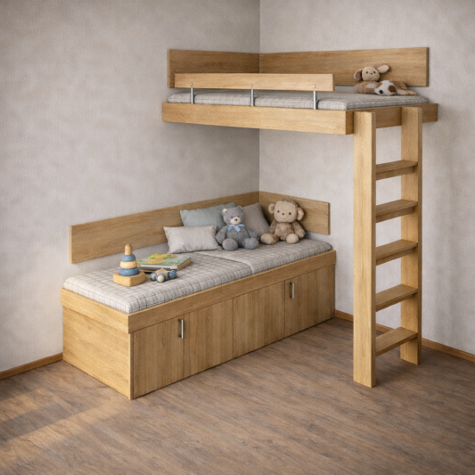 Palanda rohová L kolmý žebřík dub eshop